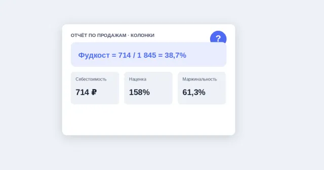 Фудкост в iiko: где смотреть и почему цифра обманывает, Отчёты из iiko